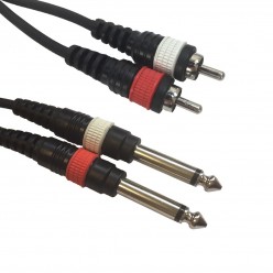 AC-2R-2J6M/1,5 RCA 2x mono 6,3 Jack 1,5m Accu Cable